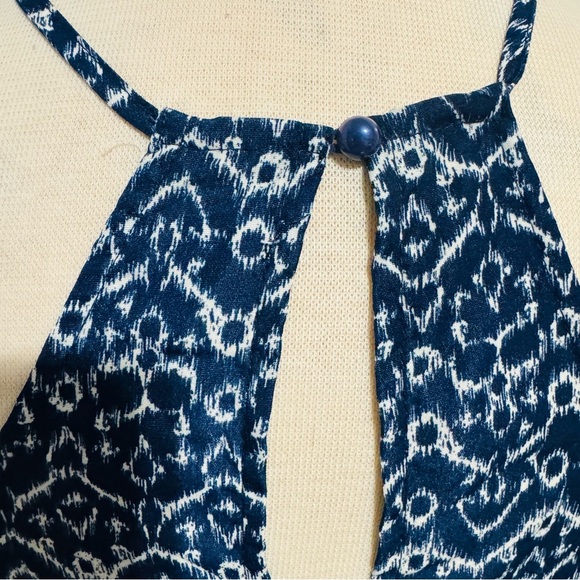 BP Women Blue Halter Elegant Summer Slit Maxi Dress Size M Elastic Waist Band - Picture 11 of 17